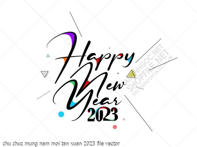 chu chuc mung nam moi tan xuan 2023 file vector